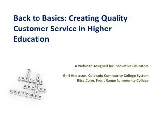 Back to Basics: Creating Quality Customer Service in Higher Education