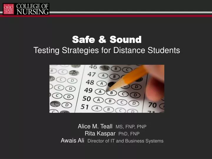safe sound testing strategies for distance students