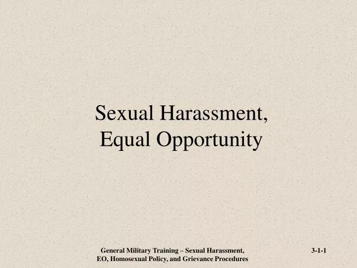 sexual harassment equal opportunity