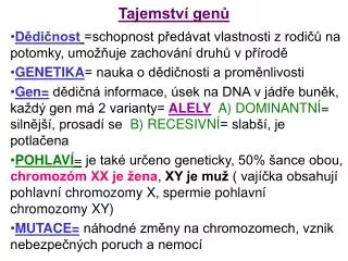 tajemstv gen