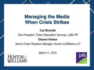Managing the Media When Crisis Strikes