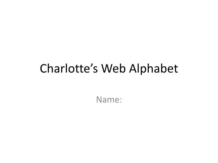 charlotte s web alphabet