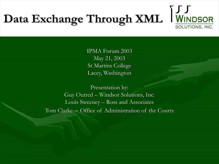 data exchange through xml