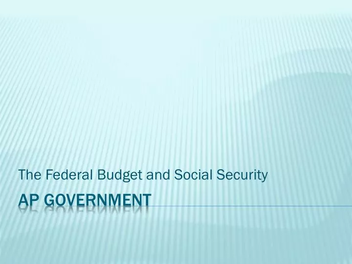 the federal budget and social security