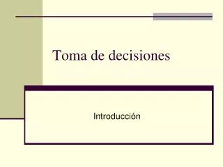 toma de decisiones