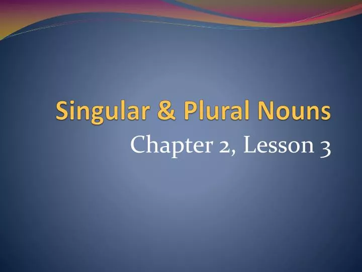 singular plural nouns