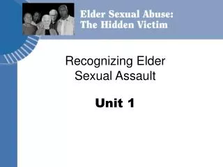 Recognizing Elder Sexual Assault