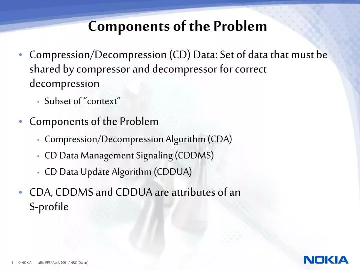 components of the problem
