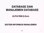 DATABASE DAN MANAJEMEN DATABASE - slide 1