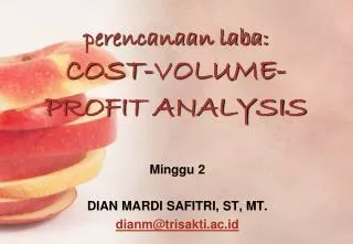 perencanaan laba cost volume profit analysis