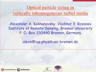Optical particle sizing in vertically inhomogeneous turbid media