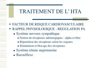traitement de l hta