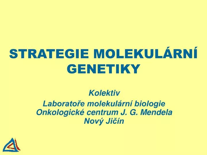 strategie molekul rn genetiky