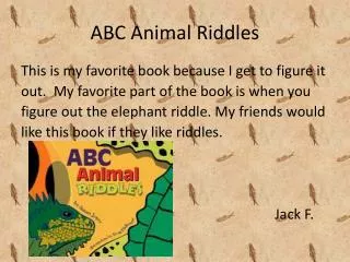 ABC Animal Riddles