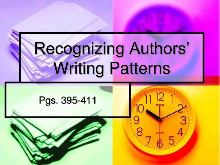 recognizing authors writing patterns