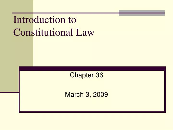 introduction to constitutional law