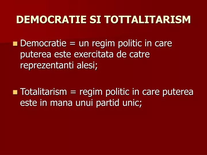 democratie si tottalitarism