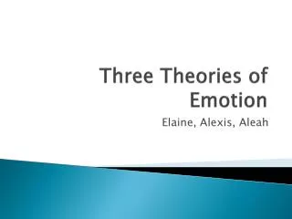 Three Theories of Emotion