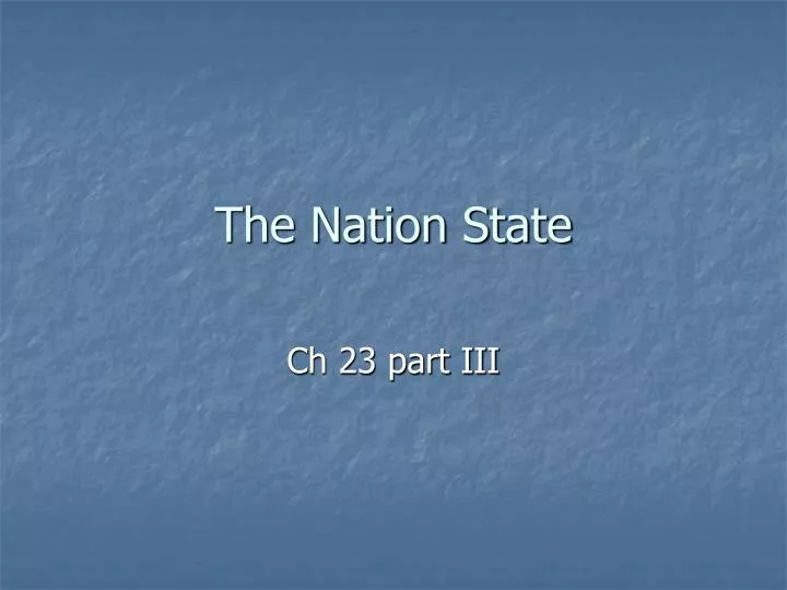 the nation state