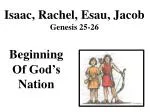 Isaac, Rachel, Esau, Jacob Genesis 25-26