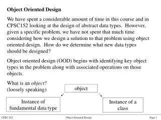 Object Oriented Design