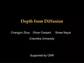 Depth from Diffusion