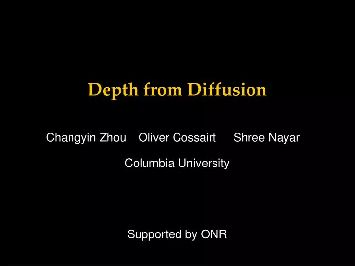 depth from diffusion
