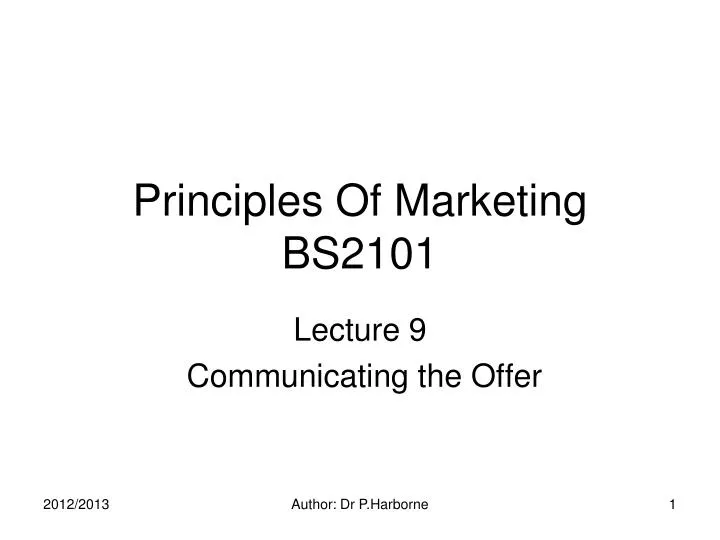 principles of marketing bs2101