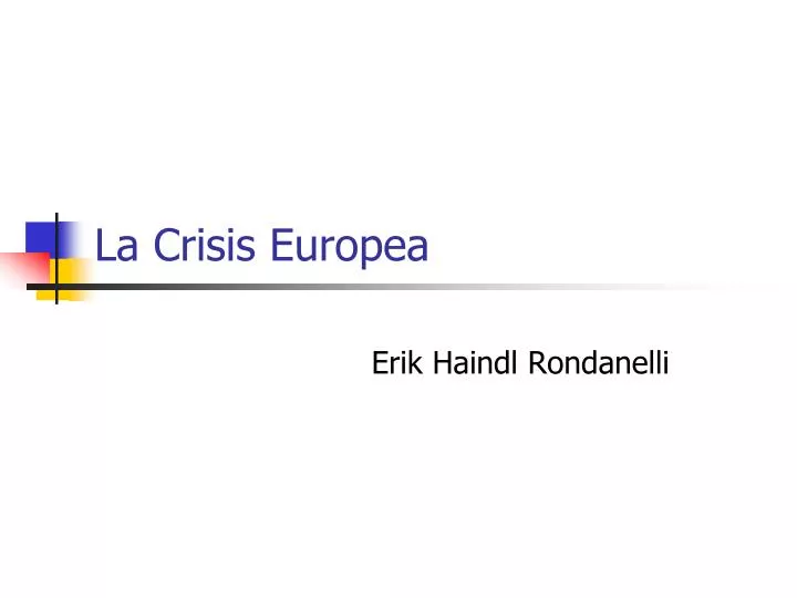 la crisis europea