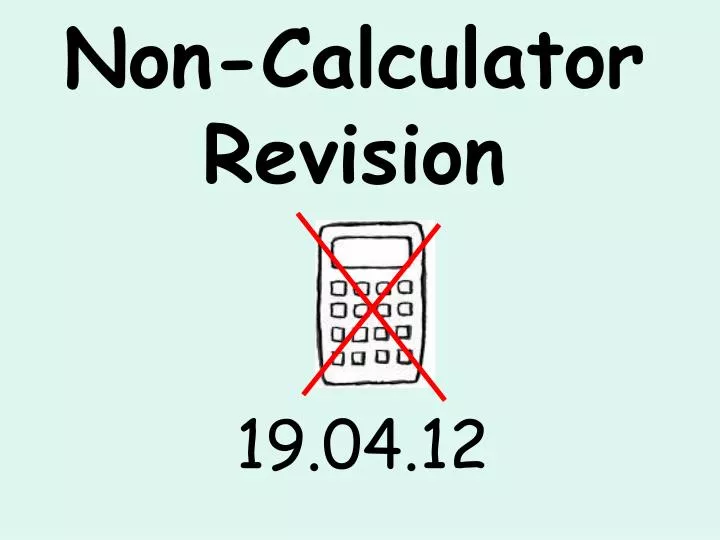 non calculator revision
