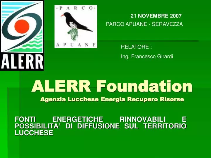 alerr foundation agenzia lucchese energia recupero risorse