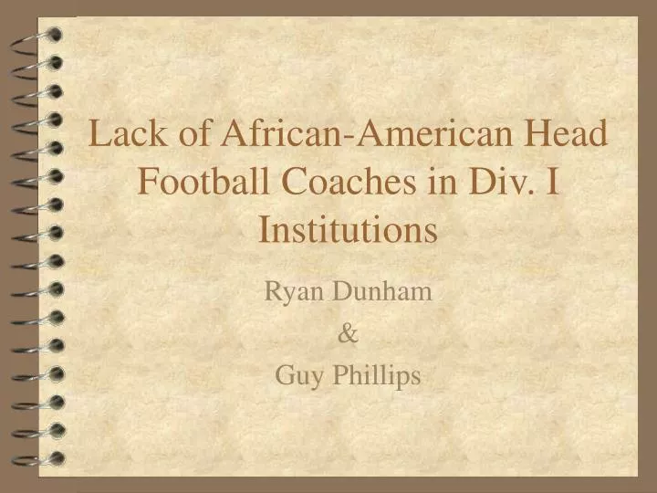 lack of african american head football coaches in div i institutions