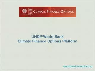 UNDP/World Bank Climate Finance Options Platform