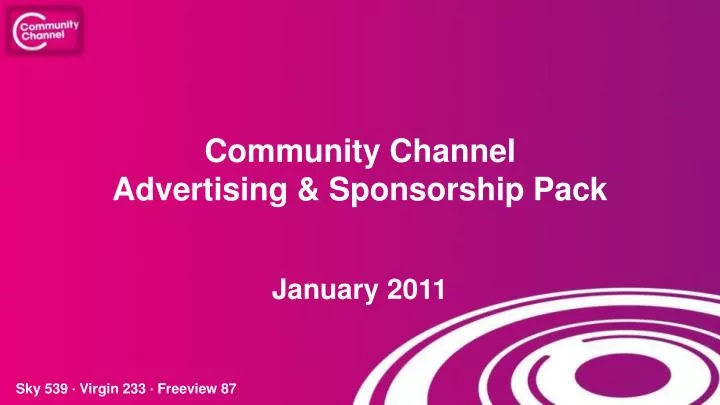 community channel advertising sponsorship pack