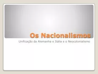 os nacionalismos