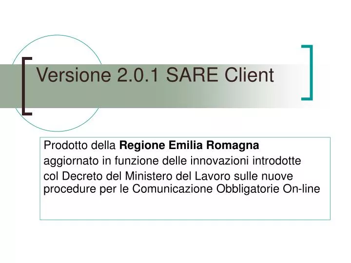 versione 2 0 1 sare client