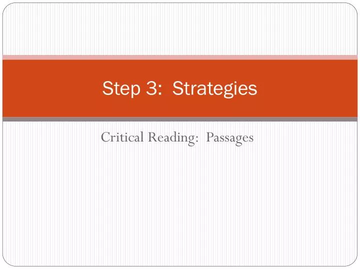 step 3 strategies