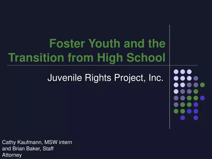foster youth and the transition from high school