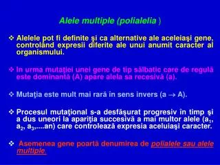 alele multiple polialelia