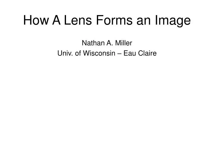 how a lens forms an image