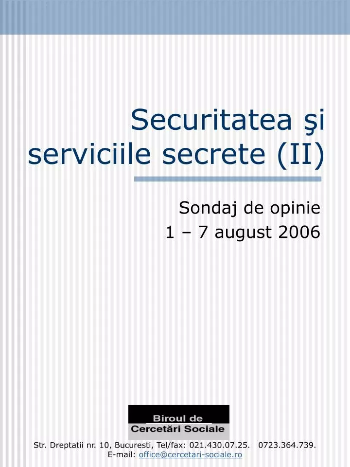 securitatea i serviciile secrete ii