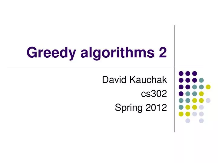 greedy algorithms 2