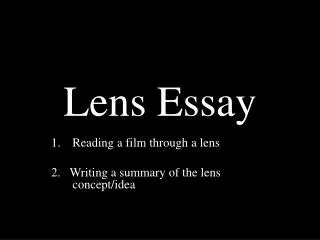 Lens Essay