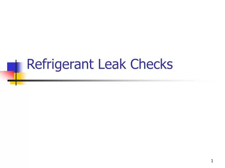 refrigerant leak checks