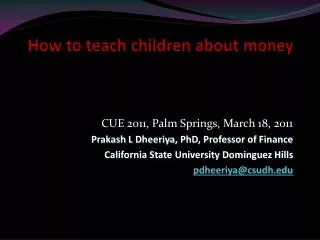 How to teach children about money
