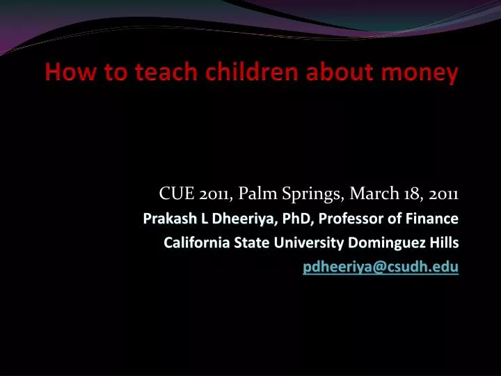 how to teach children about money
