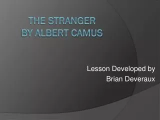 The Stranger By Albert Camus