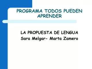 programa todos pueden aprender