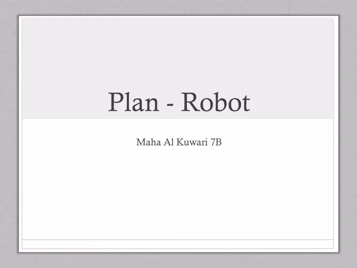 plan robot