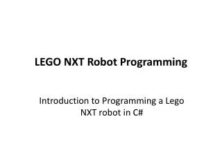 LEGO NXT Robot Programming